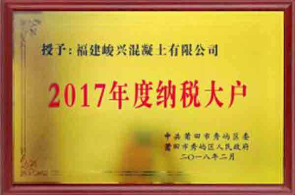 2017年度纳税大户