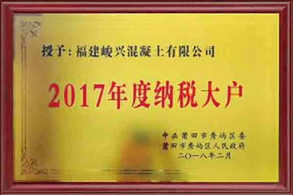 2017年度纳税大户